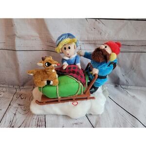 Gemmy Rudolph The Red Nosed Reindeer Herney& Yukon Cornelius Sleigh Working